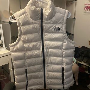White womens north face vest